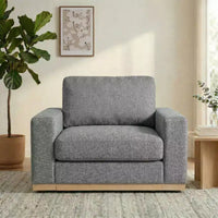 Dyonery 42 Fauteuil Accent pour Salon, Fauteuil Inclinable Large Surdimensionné, Fauteuil en Tissu Chenille, Cadre en Bois Massif, Coussins à Ressorts, Assemblage Facile