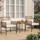 LAUSAINT HOME Ensemble de mobilier de terrasse, ensemble de conversation d'extérieur en résine tressée avec 2 fauteuils en rotin tressé PE, 1 causeuse avec coussins