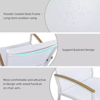 Ensemble bistro de patio d'extérieur 3 pièces - Petit mobilier de conversation en tissu Textilene pour pelouse, jardin, balcon