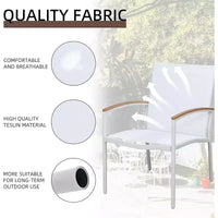 Ensemble bistro de patio d'extérieur 3 pièces - Petit mobilier de conversation en tissu Textilene pour pelouse, jardin, balcon