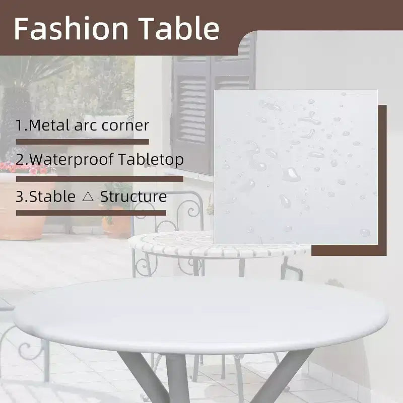 Ensemble bistro de patio d'extérieur 3 pièces - Petit mobilier de conversation en tissu Textilene pour pelouse, jardin, balcon