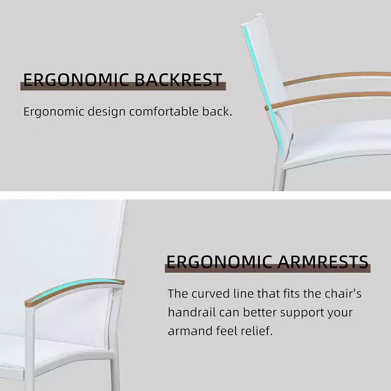 Ensemble bistro de patio d'extérieur 3 pièces - Petit mobilier de conversation en tissu Textilene pour pelouse, jardin, balcon