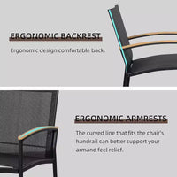 Ensemble bistro de patio d'extérieur 3 pièces - Petit mobilier de conversation en tissu Textilene pour pelouse, jardin, balcon