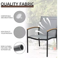 Ensemble bistro de patio d'extérieur 3 pièces - Petit mobilier de conversation en tissu Textilene pour pelouse, jardin, balcon
