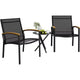 3 Pieces Outdoor Patio Bistro Sets, Textilene Fabric Conversation Small Furniture Set for Lawn,Garden,Balcony