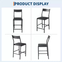 Tabourets de bar modernes en cuir PU, hauteur comptoir de 61 cm, dossier incurvé et repose-pieds, rembourrés, capacité de 136 kg pour la maison ou le bureau