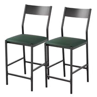 Tabourets de bar modernes en cuir PU, hauteur comptoir de 61 cm, dossier incurvé et repose-pieds, rembourrés, capacité de 136 kg pour la maison ou le bureau