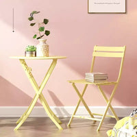 MAYEERTY Ensemble bistrot de patio pliable blanc 3 pièces, table et chaises rondes