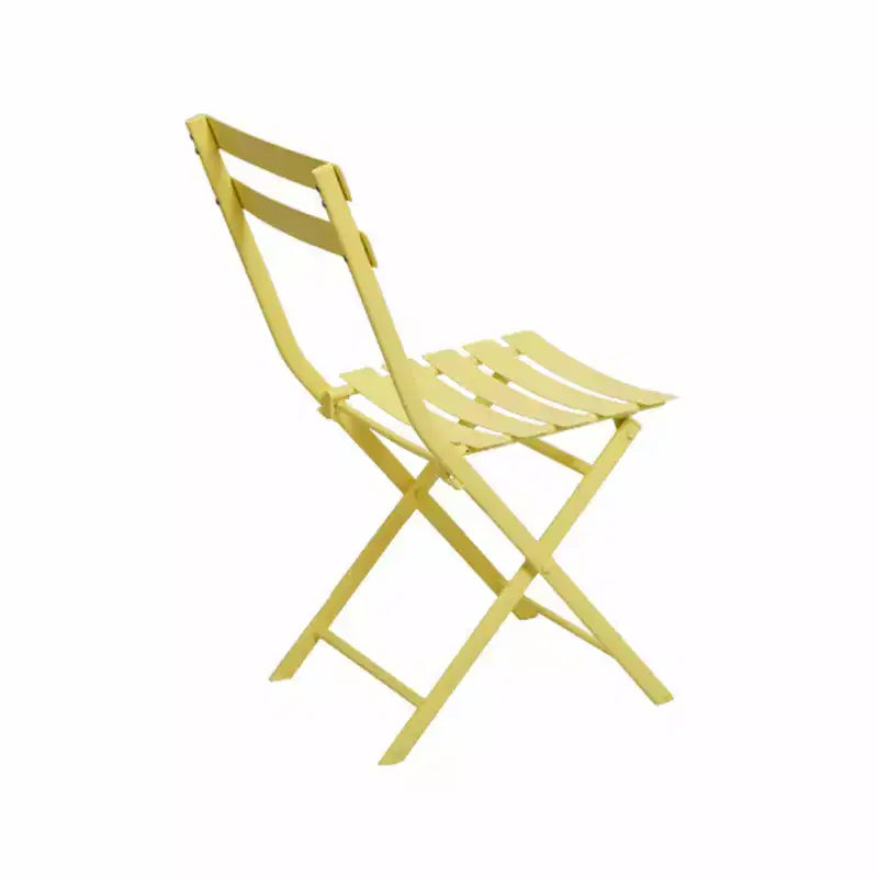 MAYEERTY Ensemble bistrot de patio pliable blanc 3 pièces, table et chaises rondes