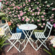 MAYEERTY 3 Piece White Foldable Patio Bistro Set, Round Table & Chairs