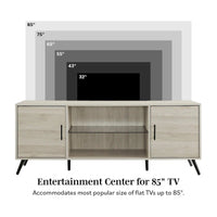 Meuble TV à 2 portes de 60 pouces de style moderne du milieu du siècle Middlebrook