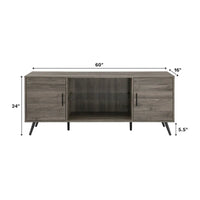 Meuble TV à 2 portes de 60 pouces de style moderne du milieu du siècle Middlebrook