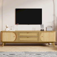 Meuble TV en rotin de style ferme moderne