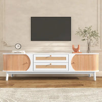 Meuble TV en rotin de style ferme moderne
