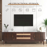 Meuble TV en rotin de style ferme moderne