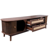 Meuble TV en rotin de style ferme moderne