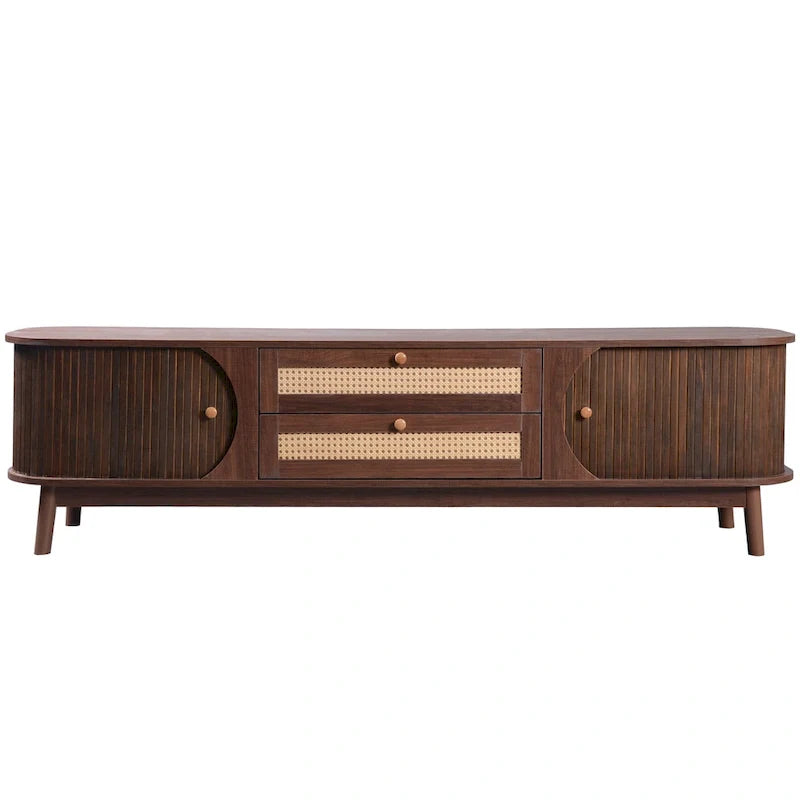 Meuble TV en rotin de style ferme moderne