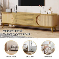 Meuble TV en rotin de style ferme moderne