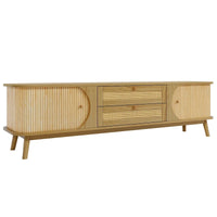 Meuble TV en rotin de style ferme moderne