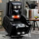 Fauteuil releveur électrique en similicuir PU noir, massage 8 points, chauffant, USB
