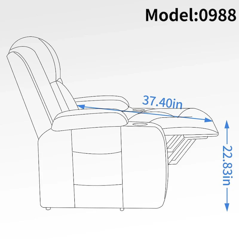 Fauteuil releveur électrique en similicuir PU noir, massage 8 points, chauffant, USB