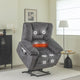 Fauteuil inclinable électrique surdimensionné en velours avec massage, chauffage, poches