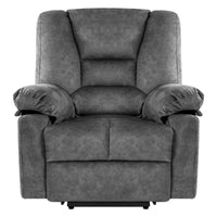 Fauteuil inclinable électrique surdimensionné en velours avec massage, chauffage, poches