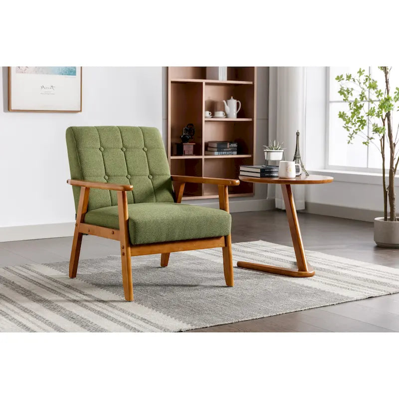 Fauteuil d'appoint capitonné 28,74 pouces avec structure en bois massif