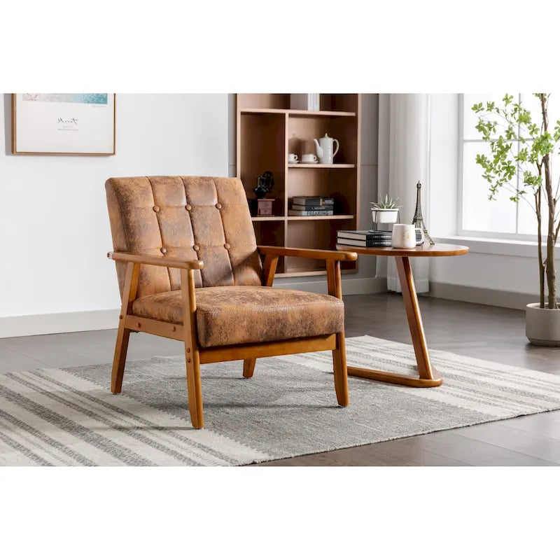 Fauteuil d'appoint capitonné 28,74 pouces avec structure en bois massif