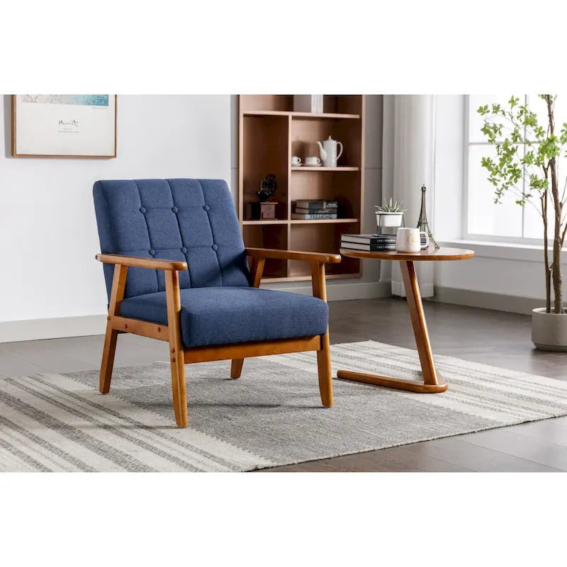 Fauteuil d'appoint capitonné 28,74 pouces avec structure en bois massif