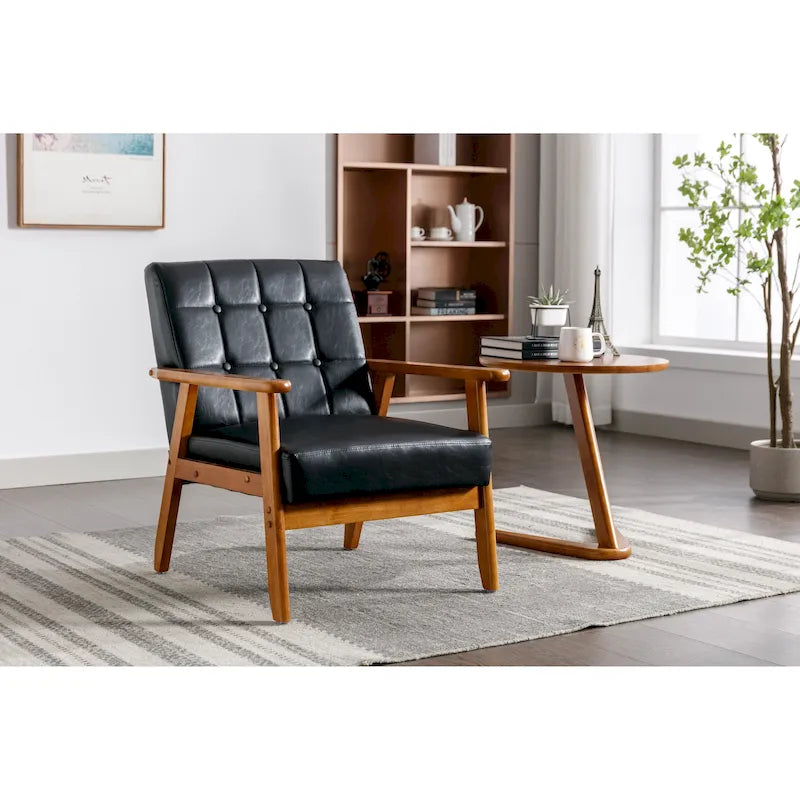 Fauteuil d'appoint capitonné 28,74 pouces avec structure en bois massif