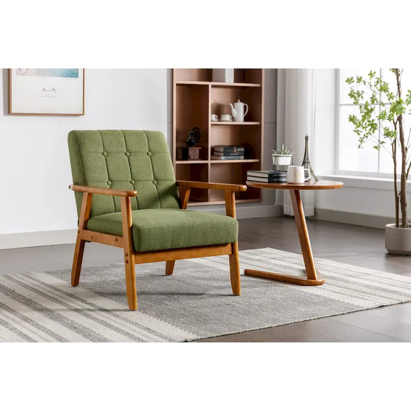 Fauteuil d'appoint capitonné 28,74 avec cadre en bois massif