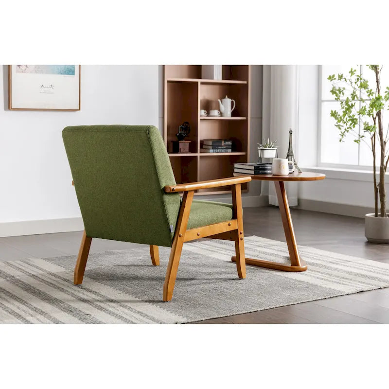 Fauteuil d'appoint capitonné 28,74 pouces avec structure en bois massif