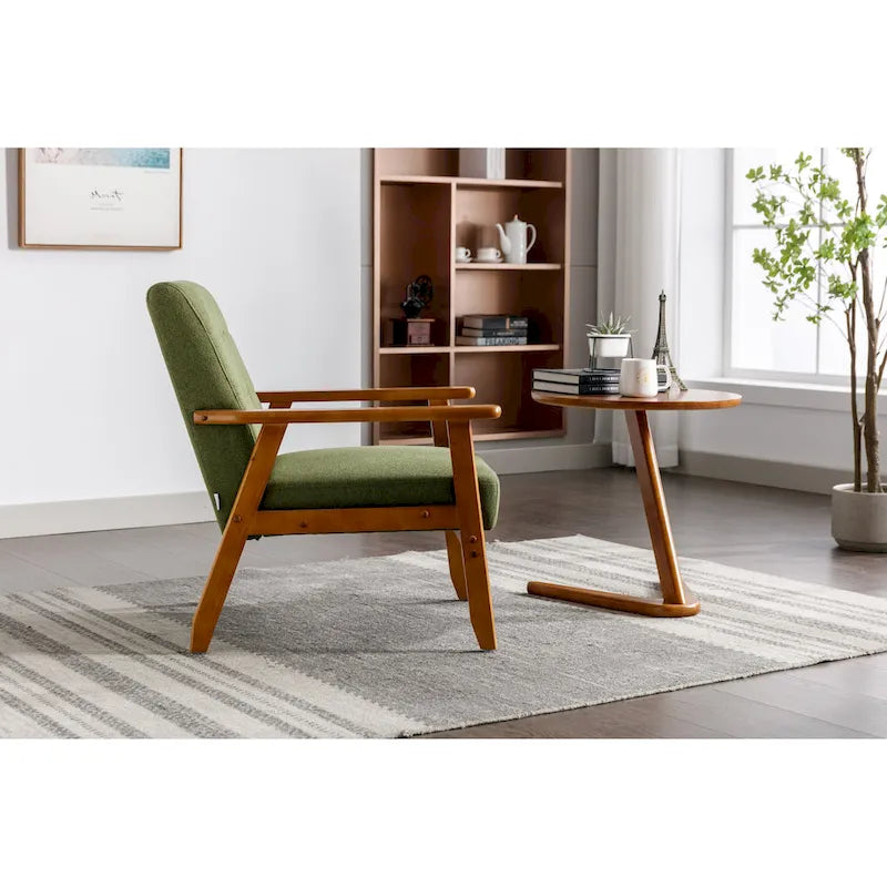 Fauteuil d'appoint capitonné 28,74 pouces avec structure en bois massif