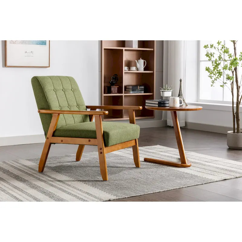 Fauteuil d'appoint capitonné 28,74 pouces avec structure en bois massif