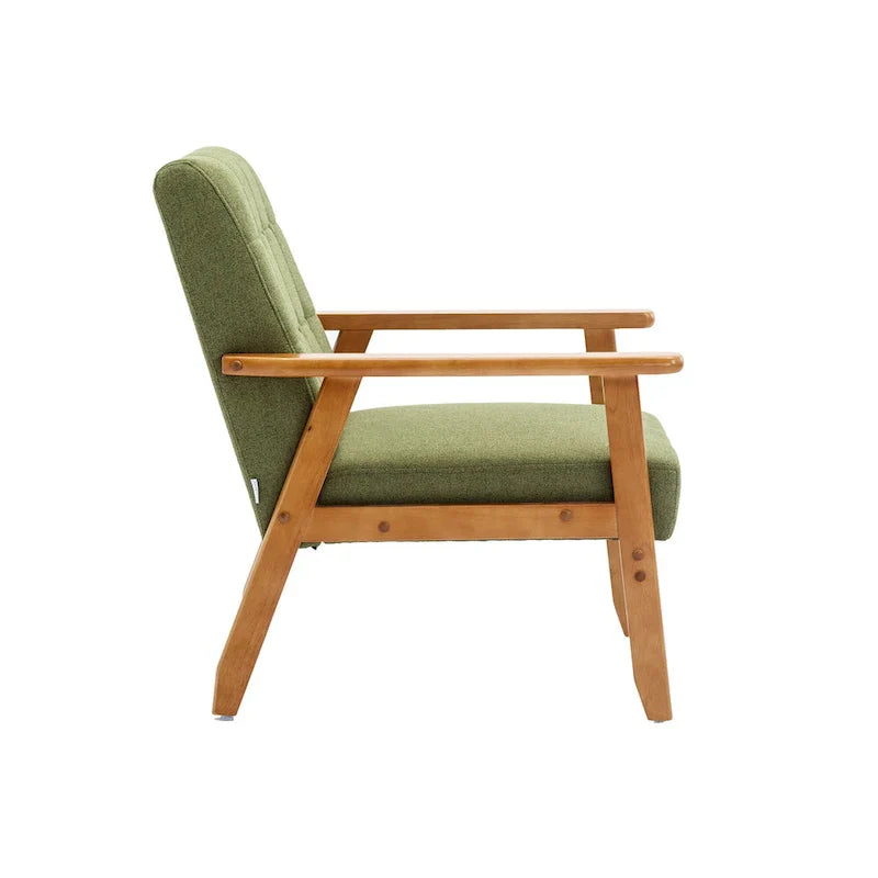 Fauteuil d'appoint capitonné 28,74 pouces avec structure en bois massif