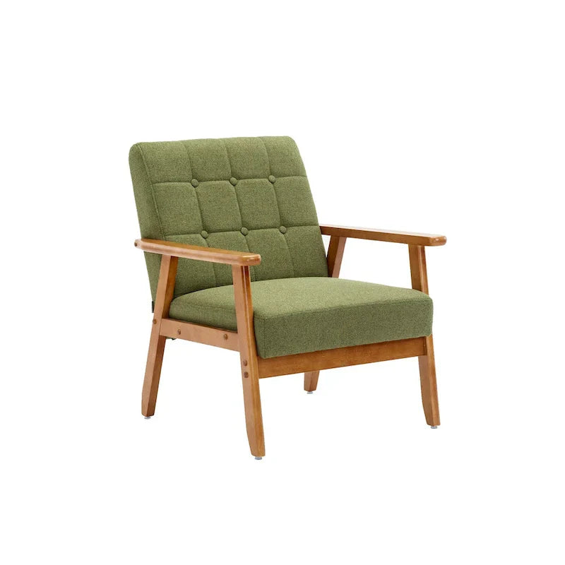 Fauteuil d'appoint capitonné 28,74 pouces avec structure en bois massif