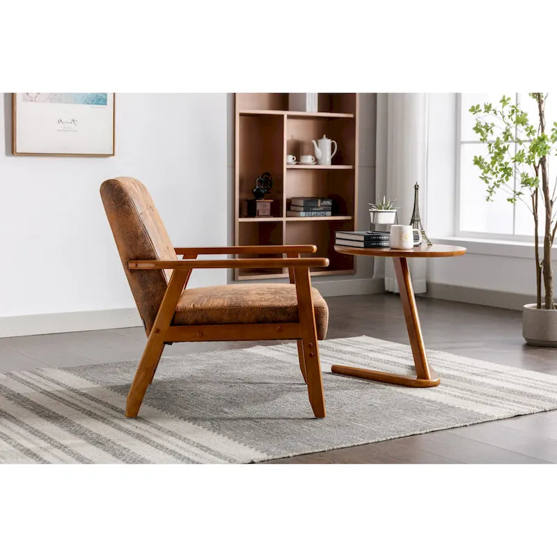 Fauteuil d'appoint capitonné 28,74 pouces avec structure en bois massif
