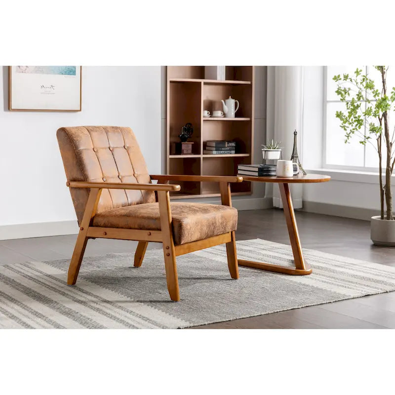 Fauteuil d'appoint capitonné 28,74 pouces avec structure en bois massif