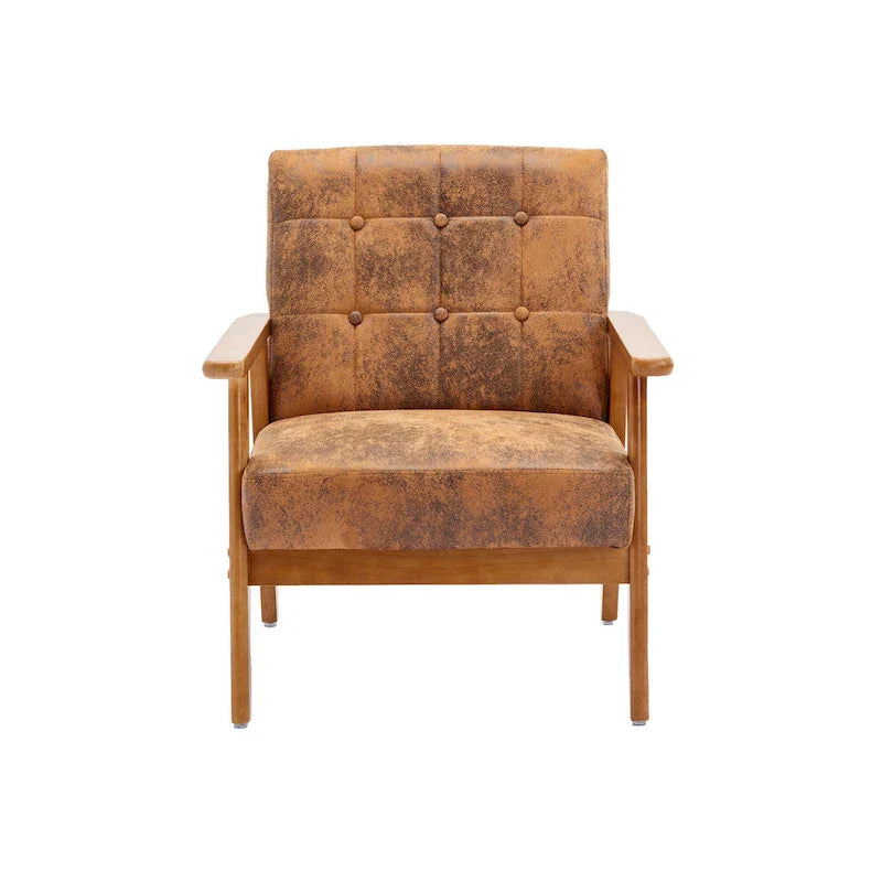 Fauteuil d'appoint capitonné 28,74 pouces avec structure en bois massif
