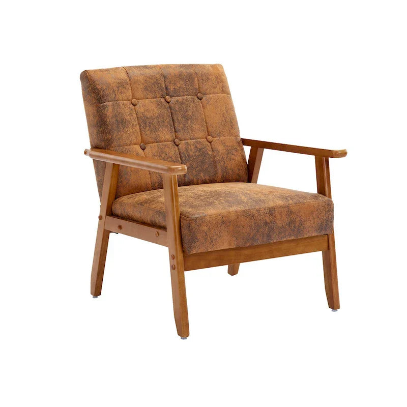 Fauteuil d'appoint capitonné 28,74 pouces avec structure en bois massif