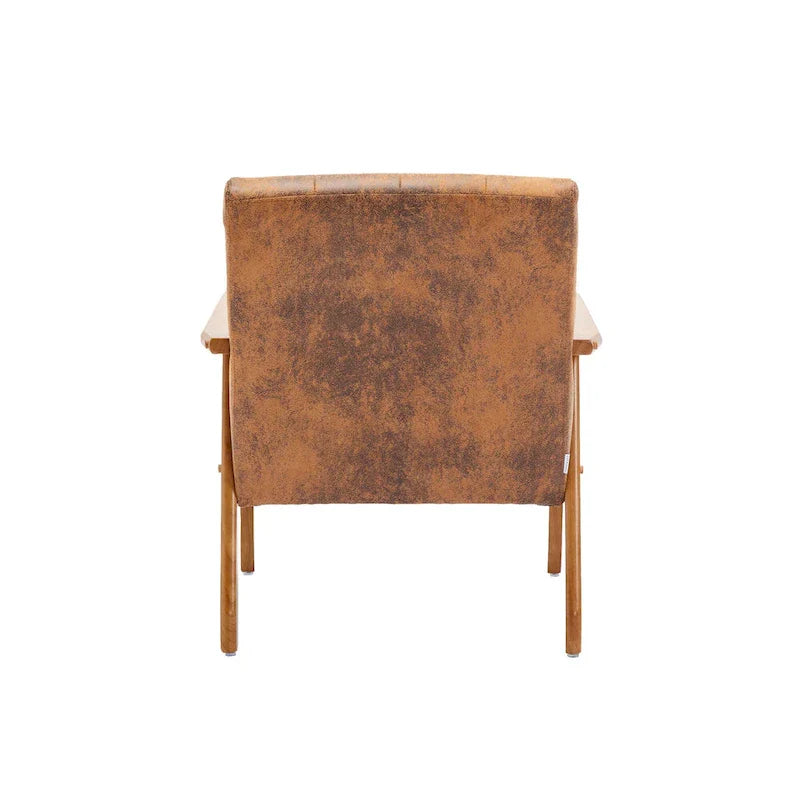 Fauteuil d'appoint capitonné 28,74 pouces avec structure en bois massif