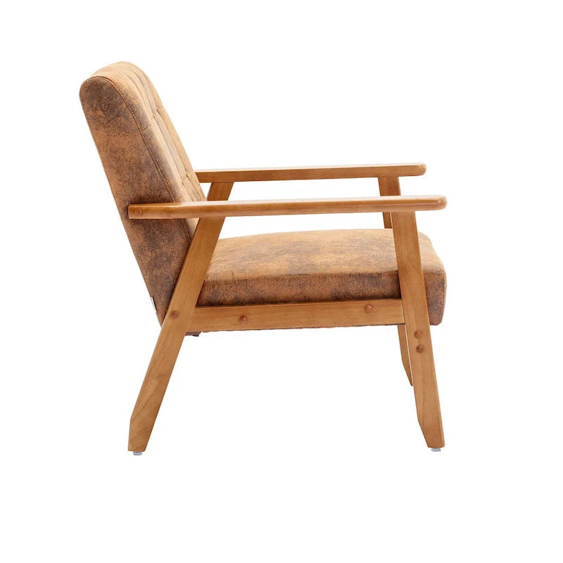 Fauteuil d'appoint capitonné 28,74 pouces avec structure en bois massif