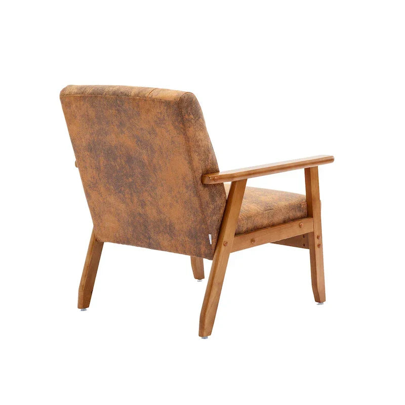 Fauteuil d'appoint capitonné 28,74 pouces avec structure en bois massif