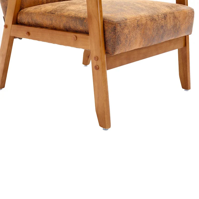 Fauteuil d'appoint capitonné 28,74 pouces avec structure en bois massif