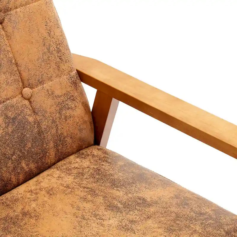 Fauteuil d'appoint capitonné 28,74 pouces avec structure en bois massif