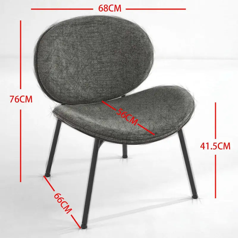 Chaise Coque Mid-Century Moderne Chaise d'appoint Piétement Trépied en Cuir Noir Fauteuil de Salon Finition Noyer Dossier Confortable