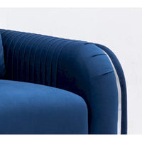 Fauteuil d'appoint moderne en velours bleu 38 avec pieds chromés polis