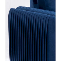 Fauteuil d'appoint moderne en velours bleu 38 avec pieds chromés polis