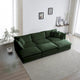 Canapé d'angle en U vert à 6 places avec 3 poufs et oreillers